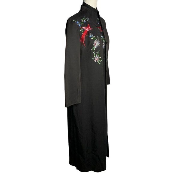 Vintage Jessica McClintock 2 pc Dress S Black Embroidered Halter Jacket - Picture 4 of 11
